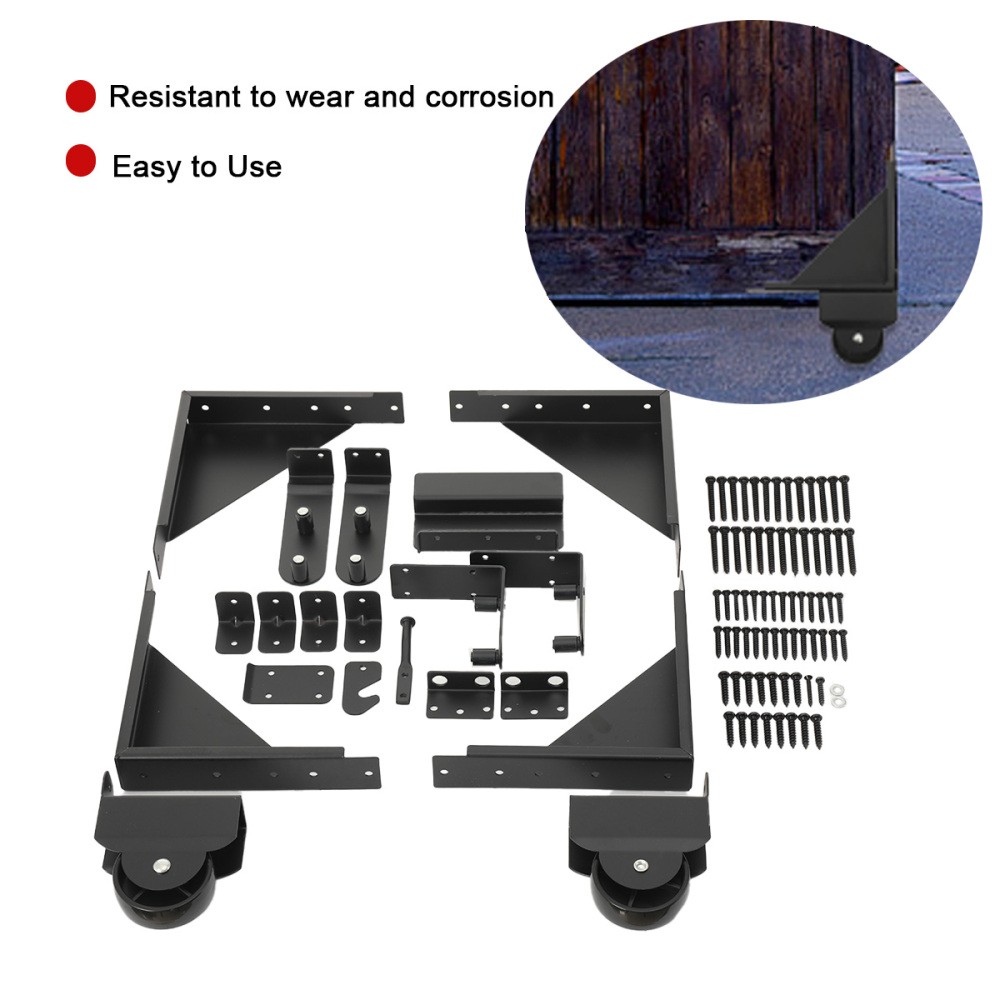 Deck Hardware Kit Sliding Gate Rust Resistant Powder Coated Steel Smooth Gate