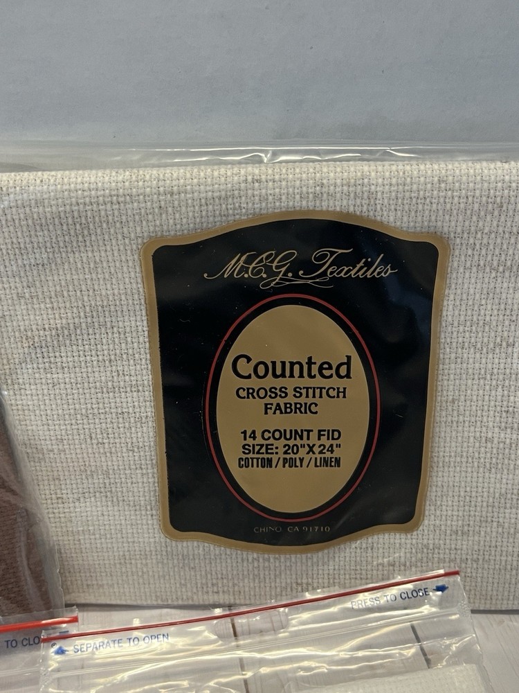 mixed lot 6 packages cross stitch fabric