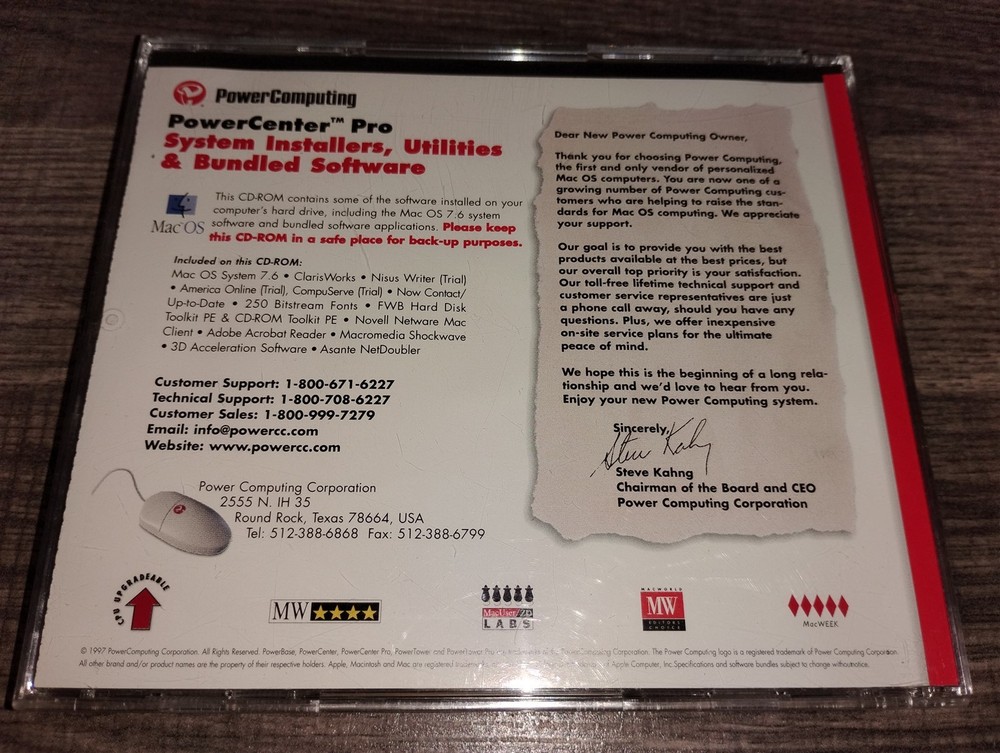 Power Computing 1997 PowerCenter Pro System Software CD-ROM Mac OS 7.6 Rel. 3.0