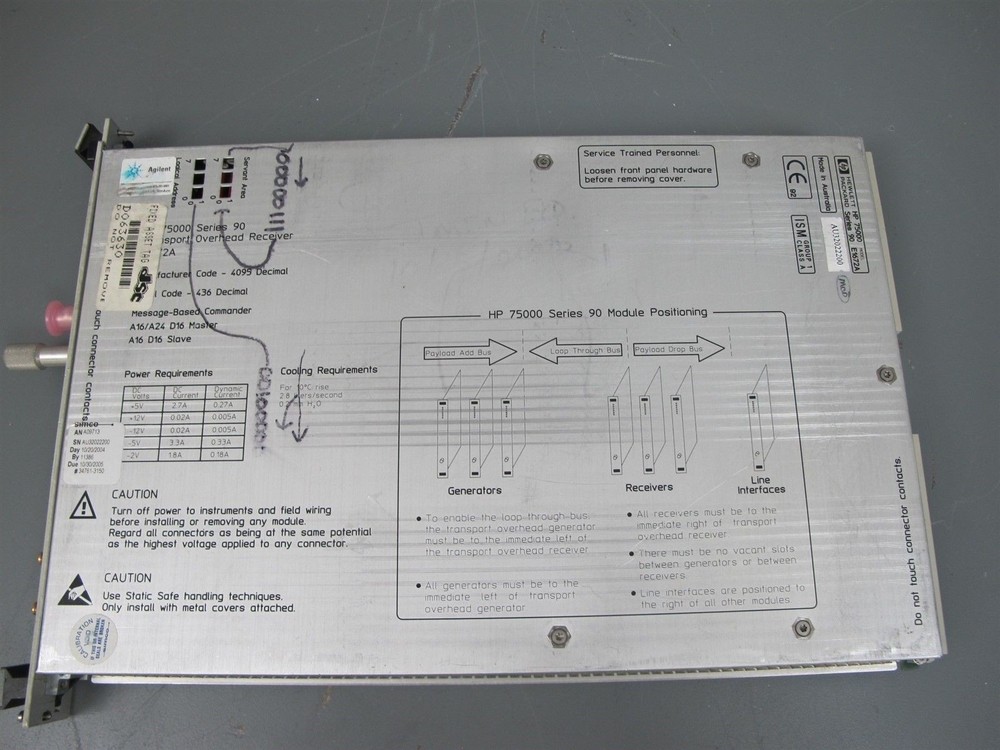 Hewlett Packard HP E1672A Sonet / SDH Transport OH Receiver VXI Module