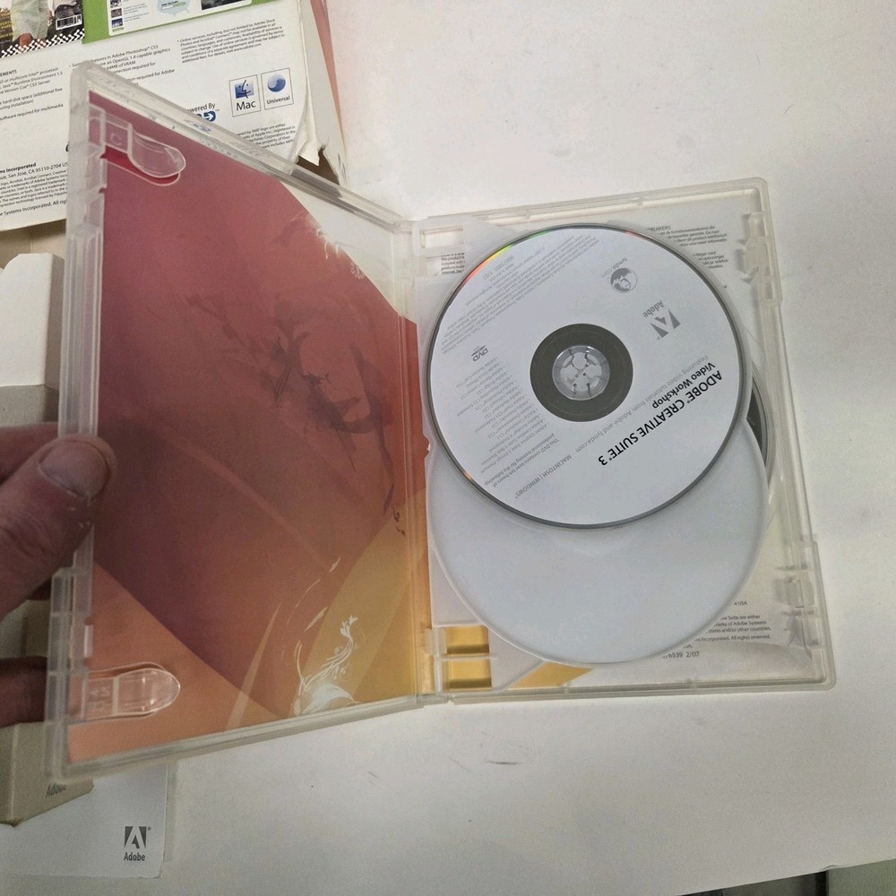 Adobe Creative Suite 3 Design Premium, 3 Disc Set, Box & Paperwork