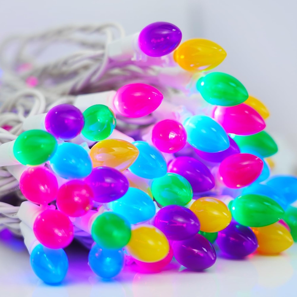 Easter Decorations, Easter Lights String Plug in, 50 LED 17FT Multi Color Chr...