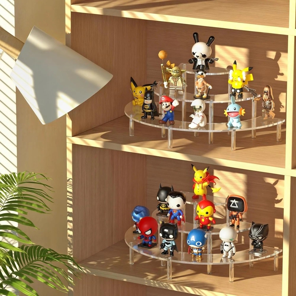 3 Tier Acrylic Display Risers, Half Moon Cupcake Stand, Clear Perfume Organizer,