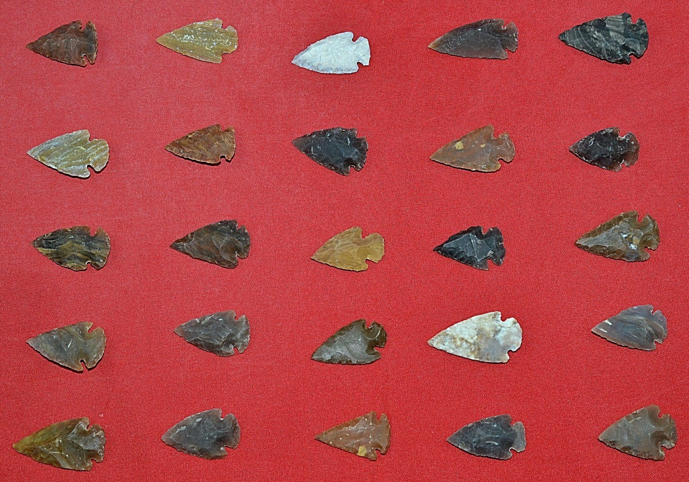 *** 25 PC Lot Flint Arrowhead OH Collection Project Spear Points Knife Blade ***