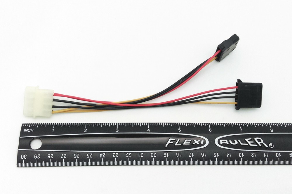 NEW 2-PACK Internal Power Supply 4Pin Y Adapter Cable,Molex PC Peripheral Plug