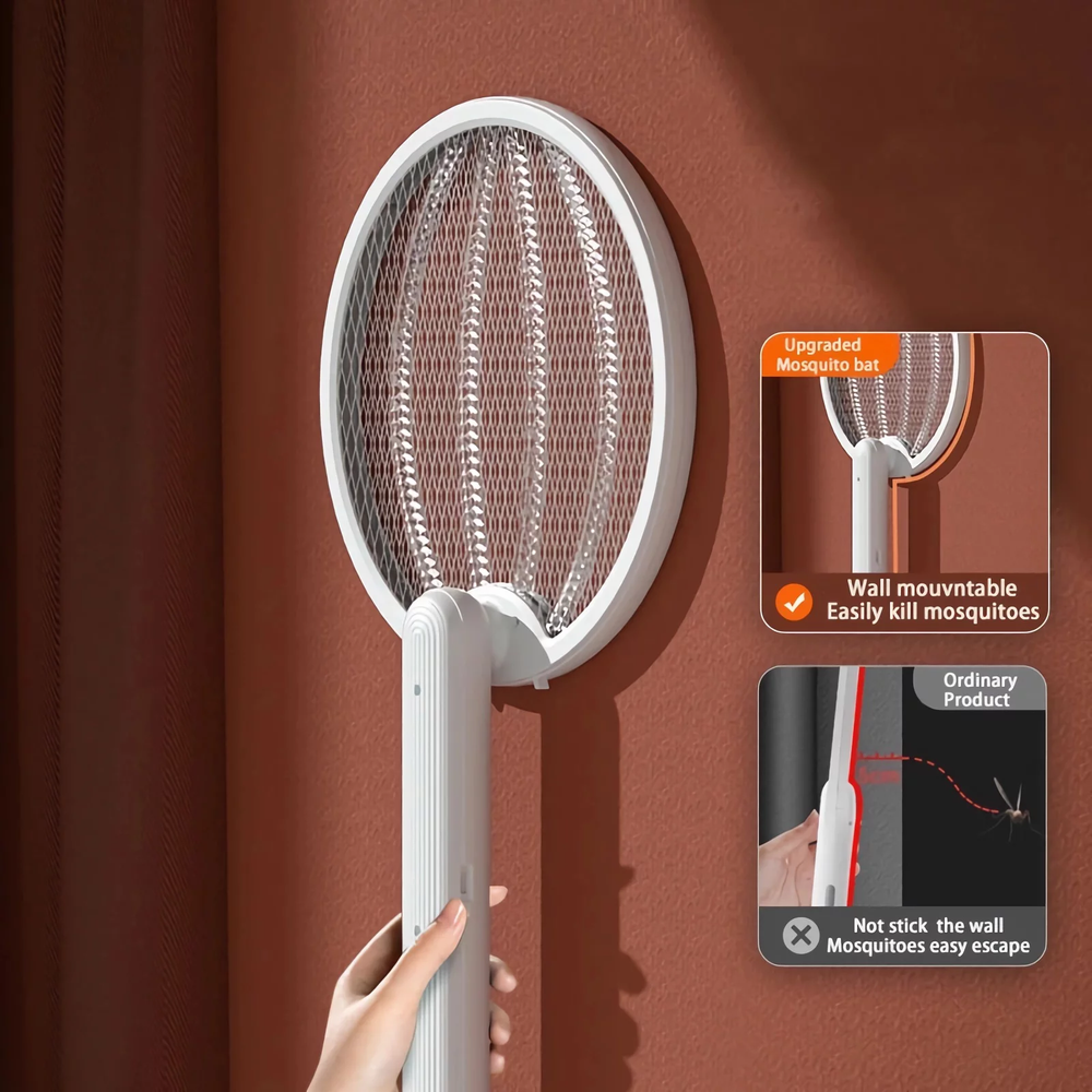 Rechargeable Electric Mosquito Fly Swatter Zapper Racket Bug Insect Killer Lamp