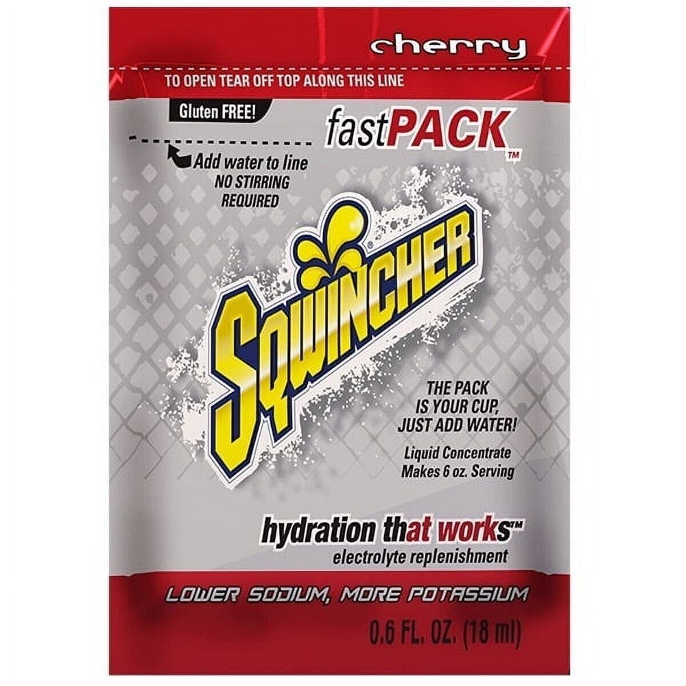 Sqwincher FastPack Cherry Single Serve,  6 oz Yield, 4 Boxes/50...