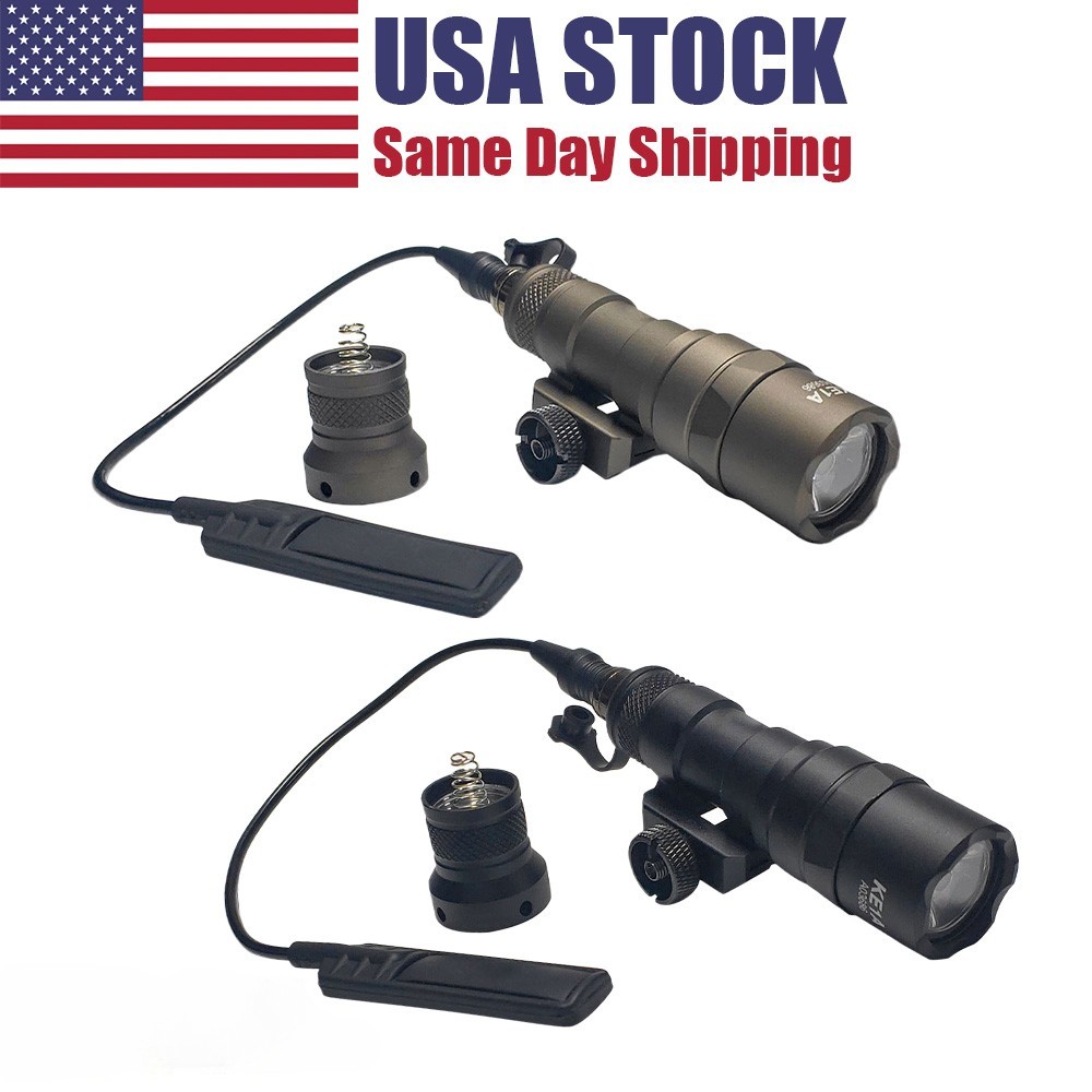 Tactical M300B Weapon Light Small Flashlight with Remote Pressure Switch + Cover
