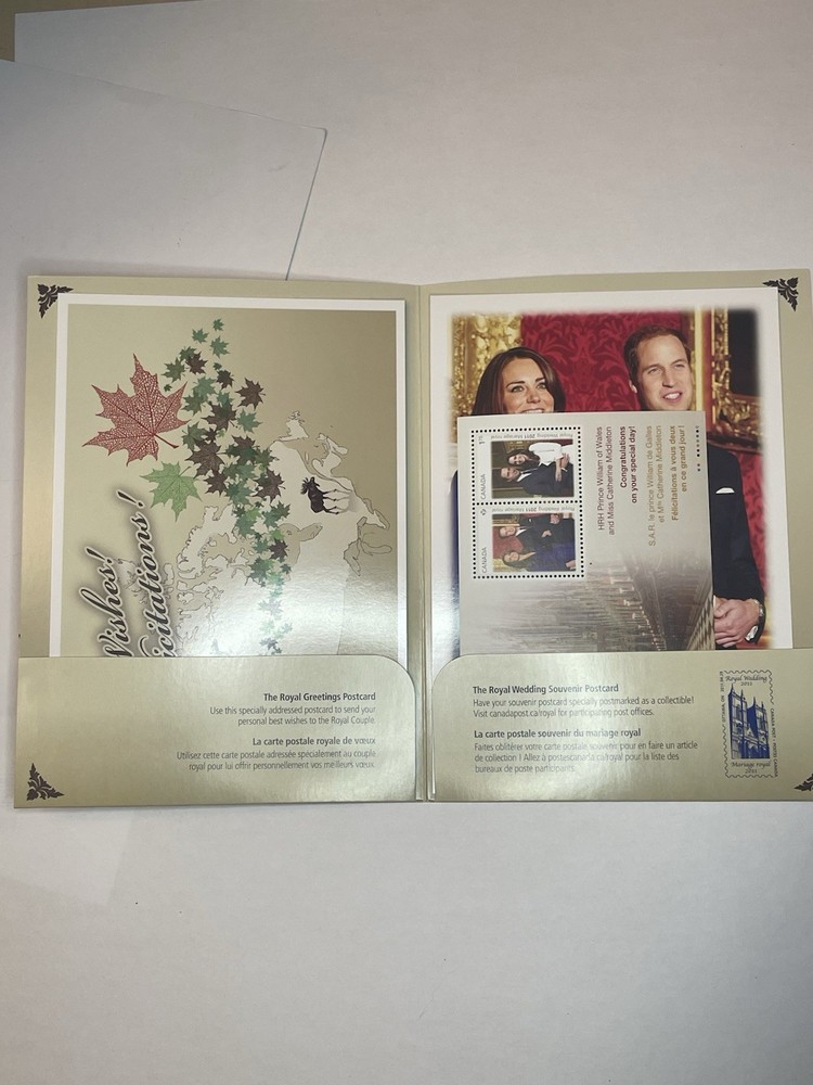 2011 Canada Post - Kate Middleton & William - ROYAL WEDDING - KEEPSAKE KIT -