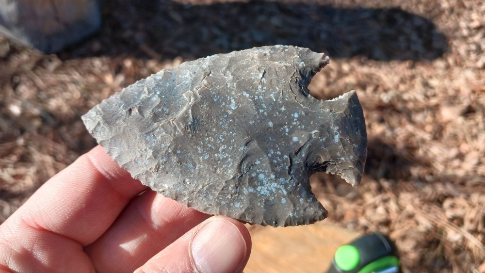 Two Flint Knapped Points Arrowhead/Atlatl Points Moracan Agate, Tyrone Chert