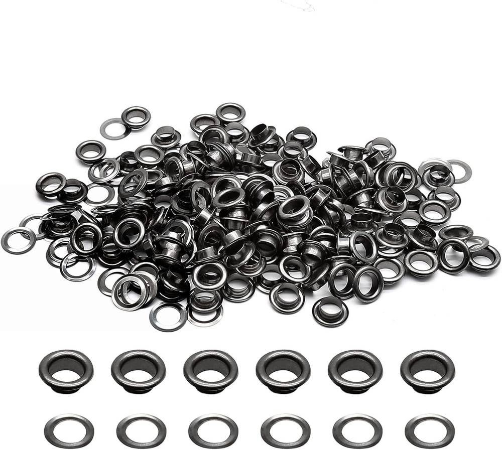 Black Metal Eyelets Grommets with Washers 100 Sets