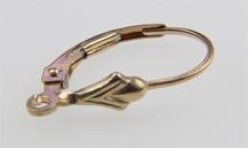 #812 14kt gf Fleur De Lis lever back @6 pcs