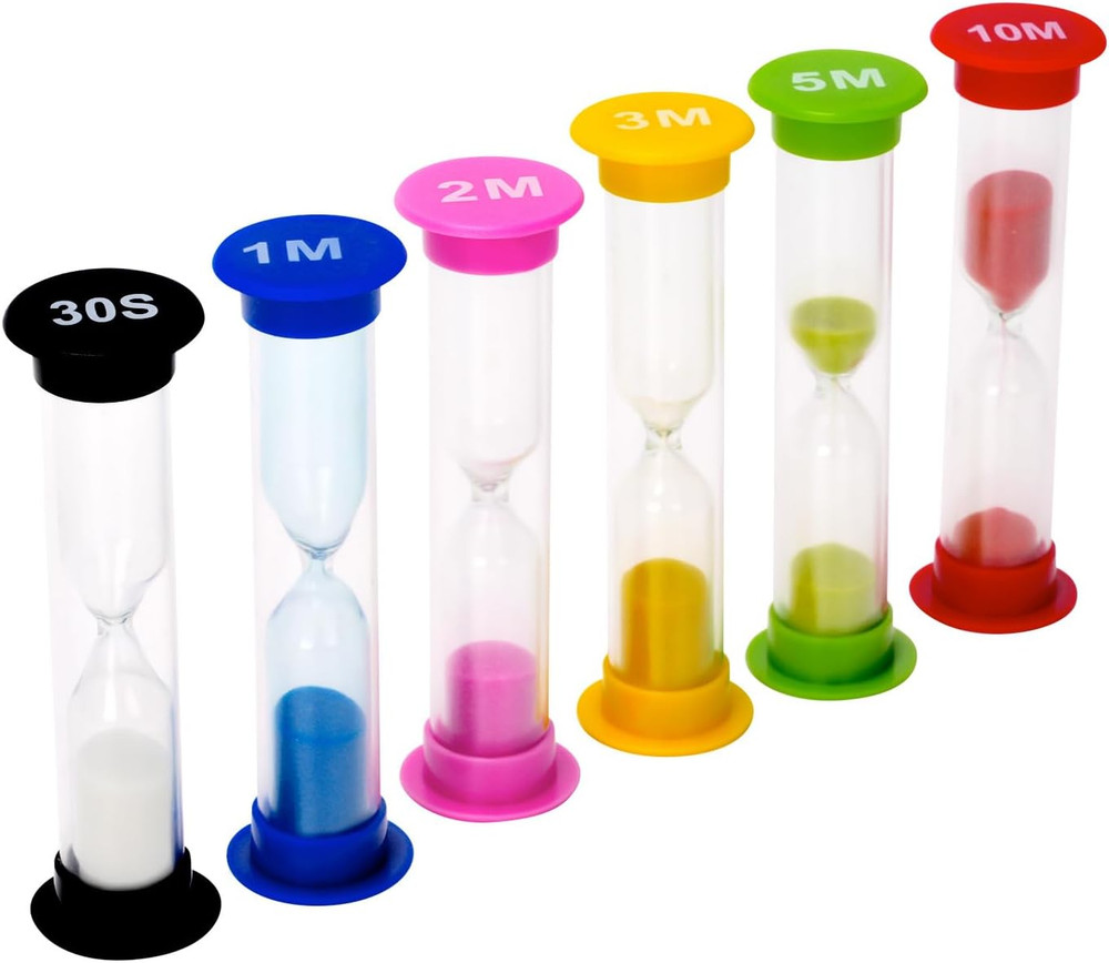 Plastic Sand Timer Sandglass Hourglass Sand Clock Timer 30 sec, 1 min, 2 mins, 3