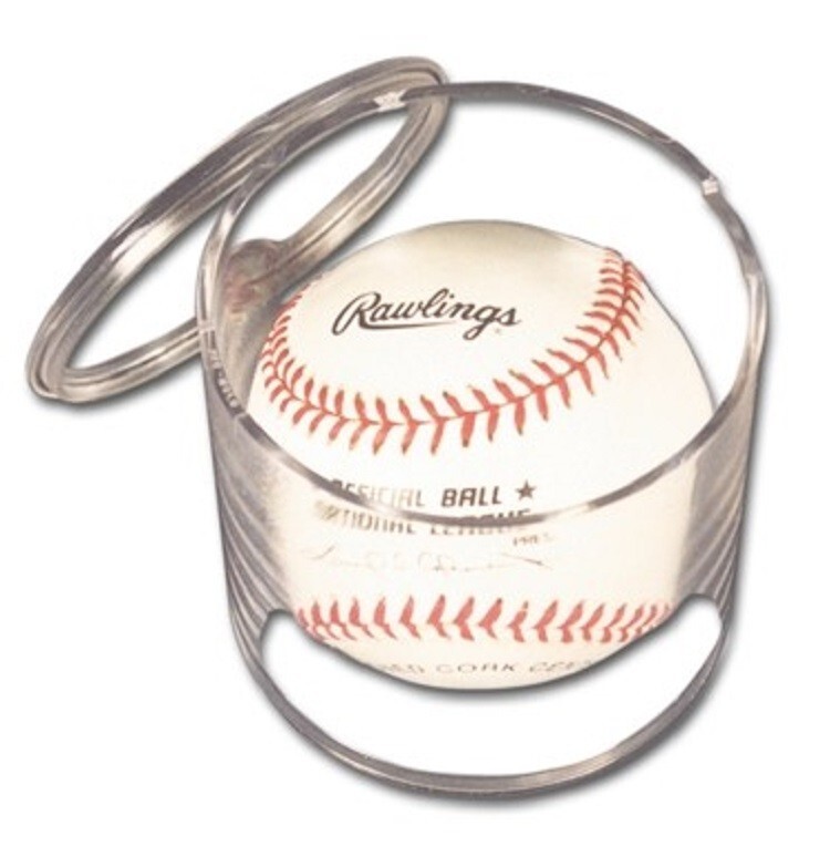 Pro-Mold Round Tube Baseball Holder Display Case with Pop Off Lid UV Made In USA