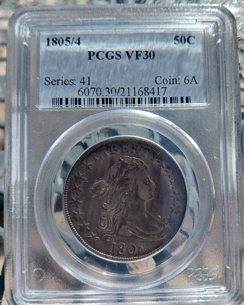 1805/4 Draped Bust Half Dollar PCGS VF30