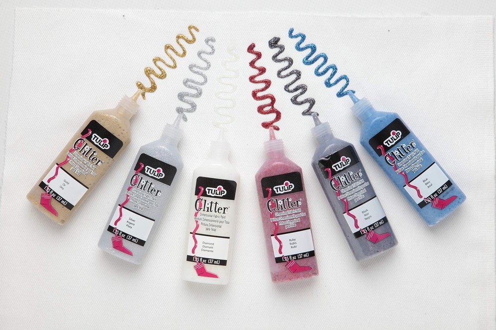 17581 Dimensional Metallic Fabric Paint 6pack glitter