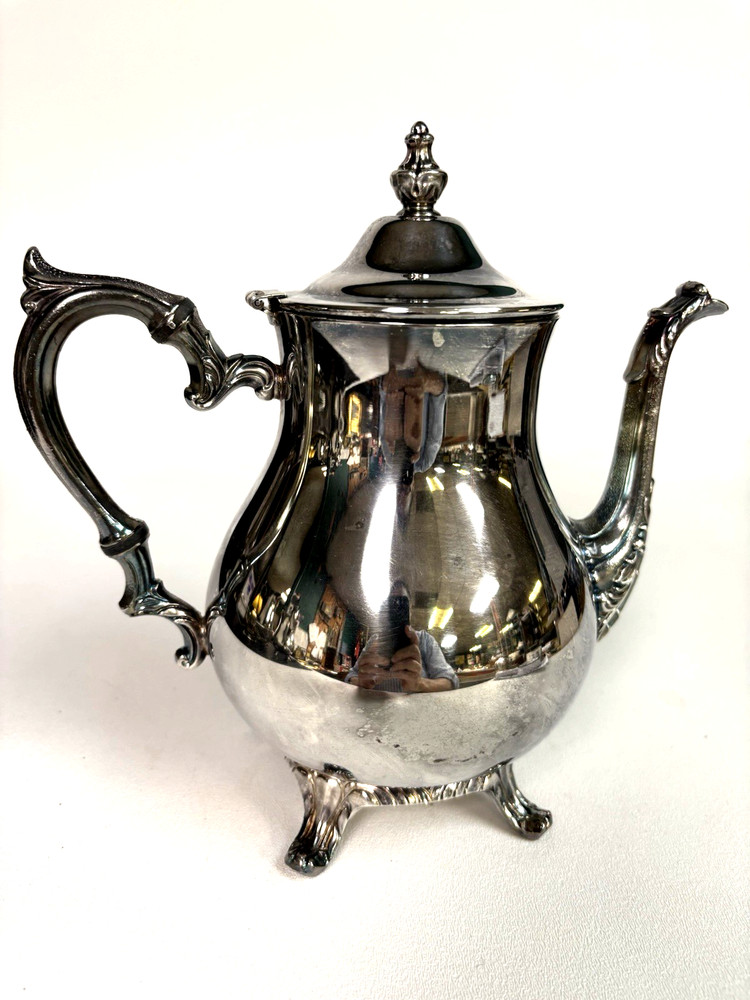 LS Co. Tea / Coffee Pot Silverplated 9" Tall