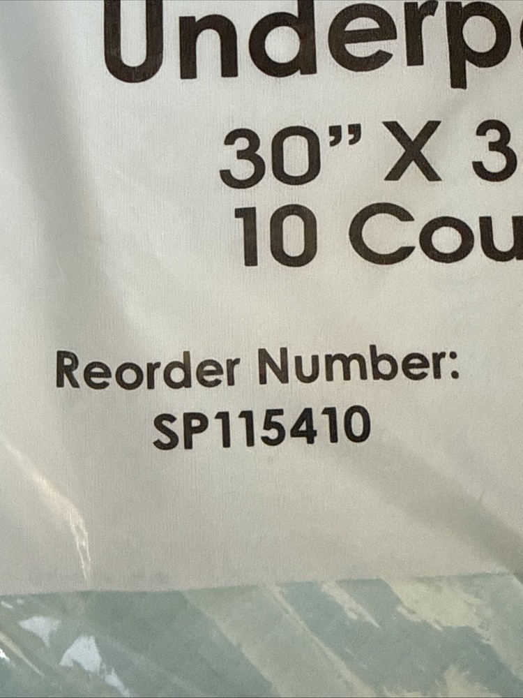Secure Disposable Underpads 30x36" - Heavy Absorbency - Item # SP115410 10 Count