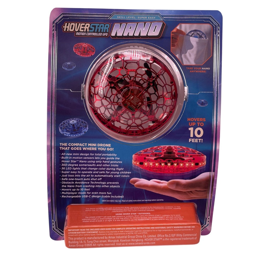 HoverStar Nano Motion Control UFO Drone LED Rechargeable Single New
