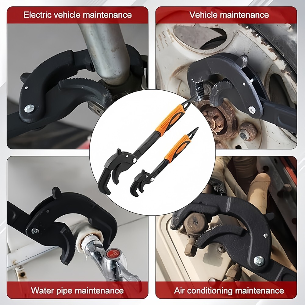 Multi-functionAdjustableWrench2PcsSet10"&14"UniversalSpannerHand Repair Tool Kit