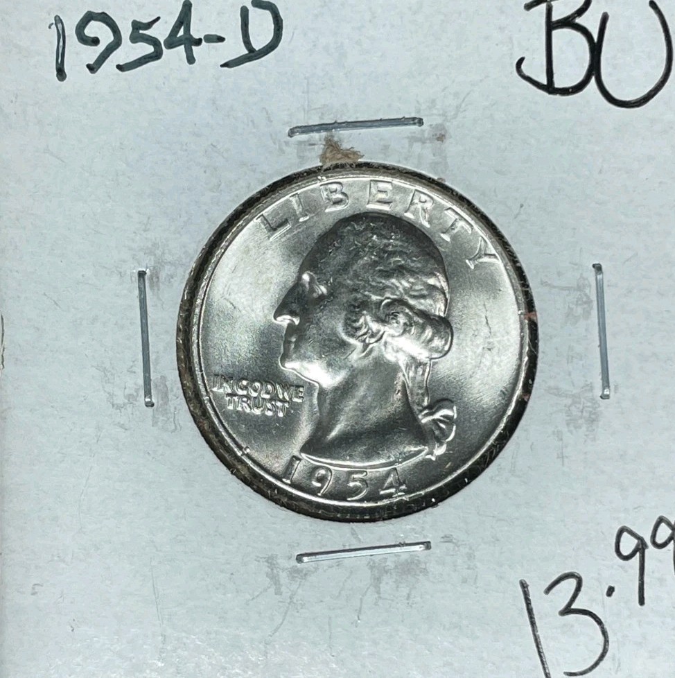 1954-D WASHINGTON SILVER QUARTER ~ BU ~ REF #3 ~ BEAUTIFUL COIN~