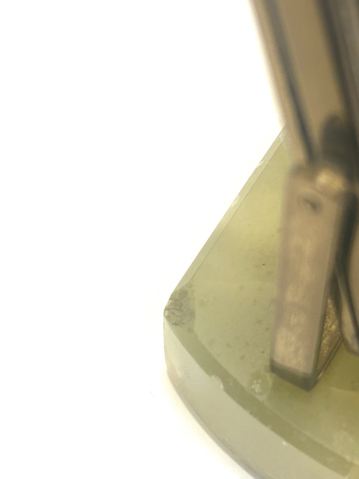 Vintage Green Onyx Marble And Brass 4 Piece Desk Set