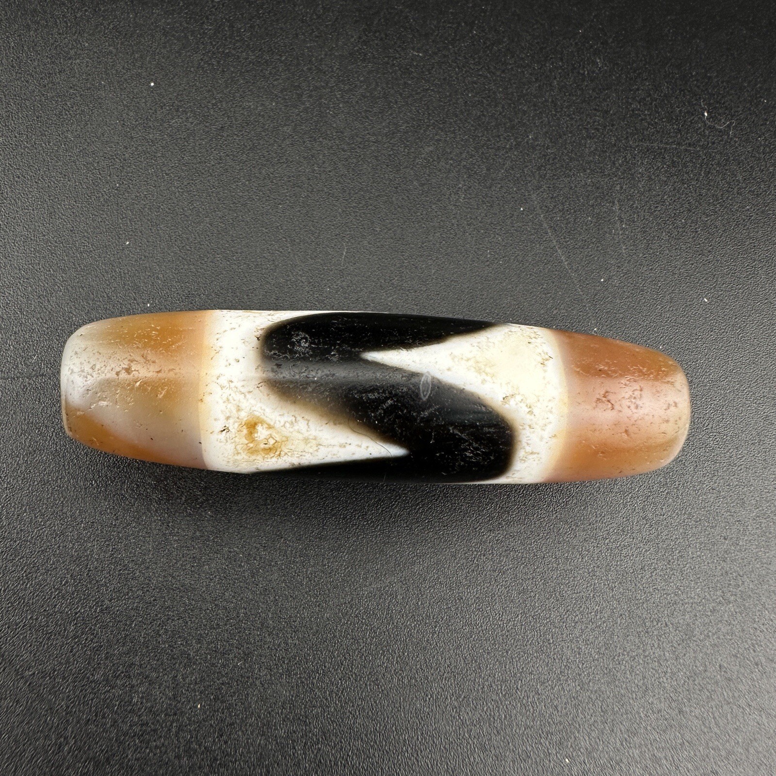 Indo Tibetan Himalayan Agate Dzi Amulet Prayer Pendant Bead Rare