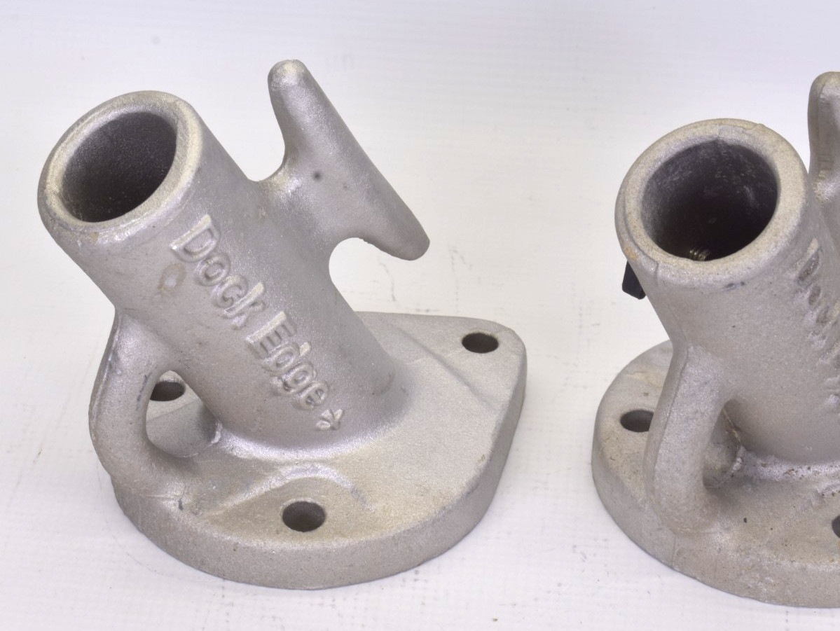 DOCK EDGE Dock Mount Mooring Whip Base Cast Aluminum Set of 2