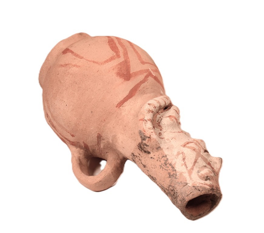 Mohave Effigy Jar ca. 1920 6.875" H x 4.25" L x 3.75" W Hand Coiled Clay