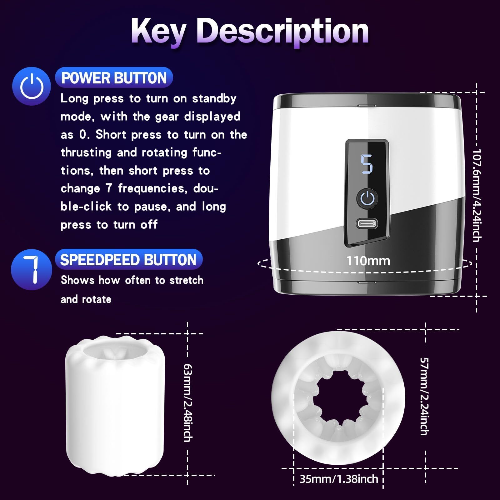 Male Masturbaters Automatic Handsfree Rotating Thrusting Cup Stroker Men Sex Toy