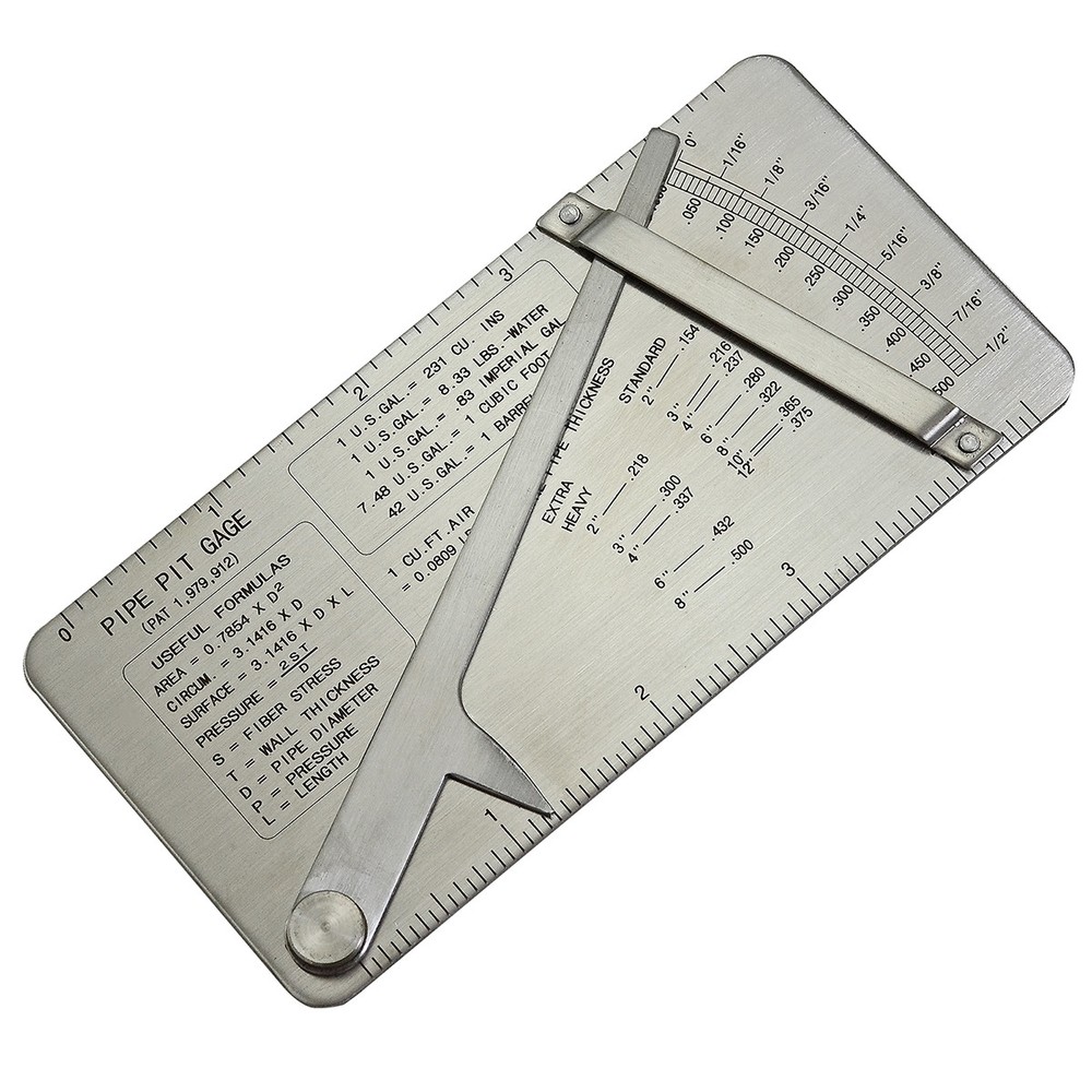 RIVERWELD Pipe Pit Welding Gauge Depth Inspection Measuring Inch Range is 0~1/2"