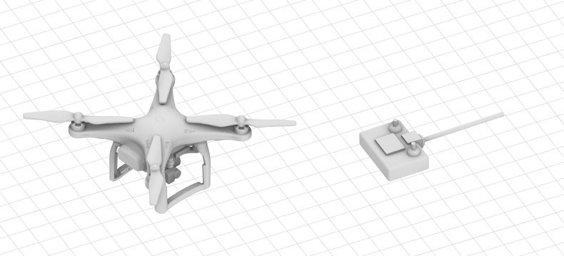 3D Printing 1/72 DJI drone Model Unpainted