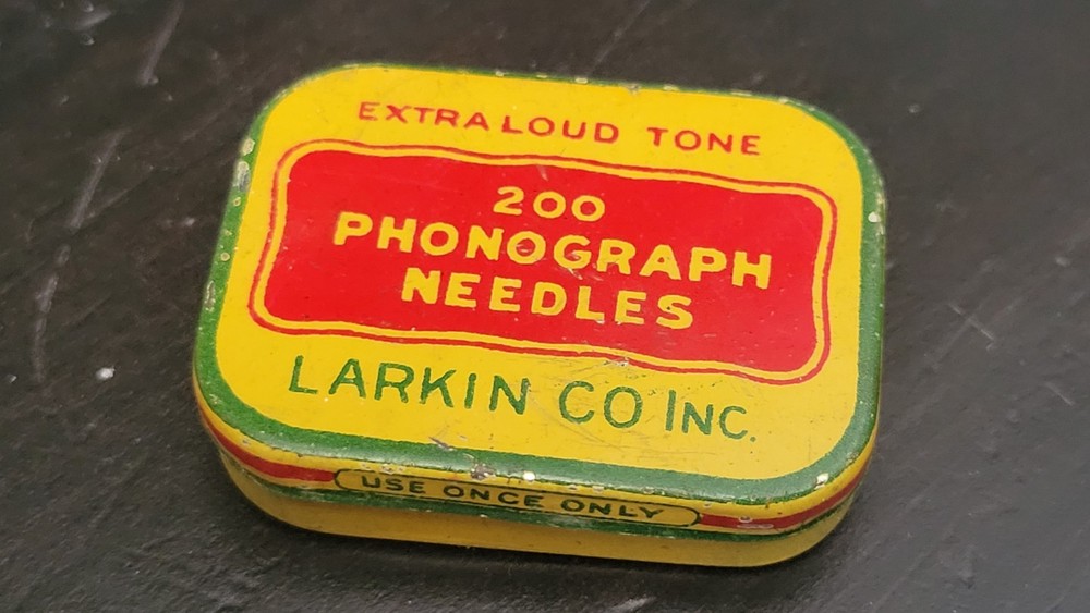 Gramophone Phonograph Victrola Talking Machine Needle Tin Larkin