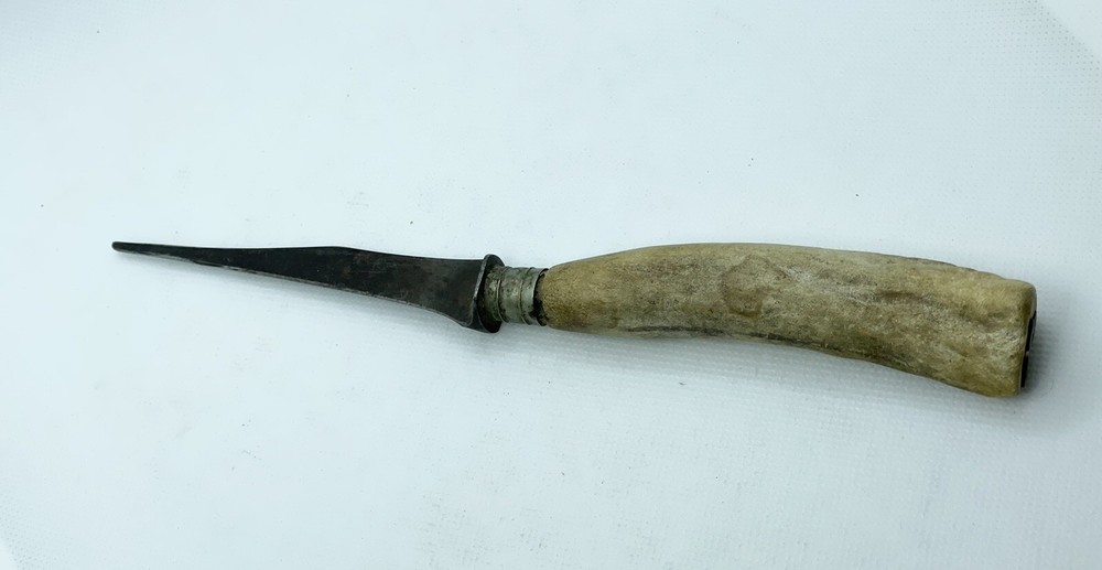 Antique 1800s Knife With Antler Handle