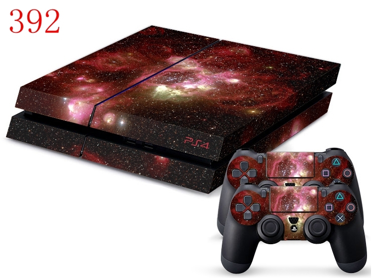 Sony PS4 Console and Controller Skins -- Red Space Design Nebula (#392)