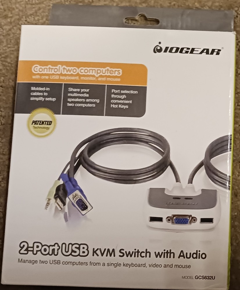 IOGEAR GCS632U 2-PORT USB KVM SWITCH WITH AUDIO