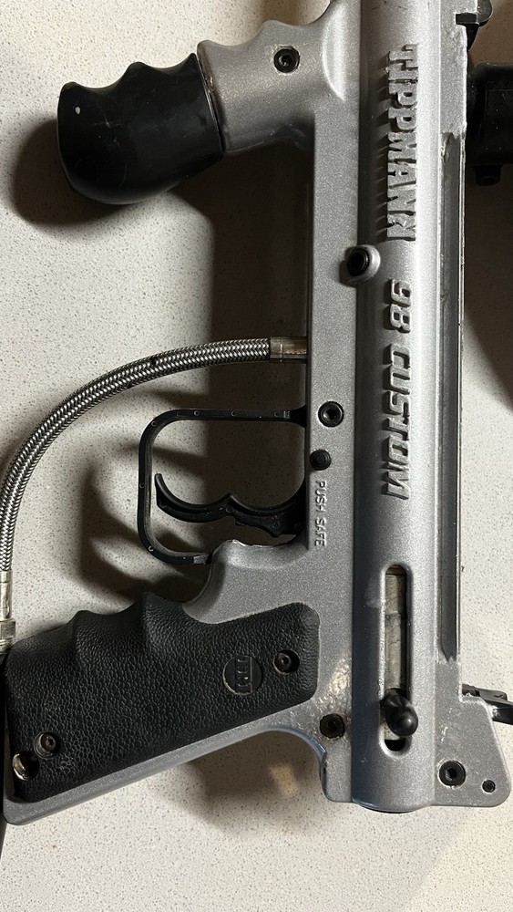 Tippmann 98 Custom Silver Paintball Marker with Hopper Loader