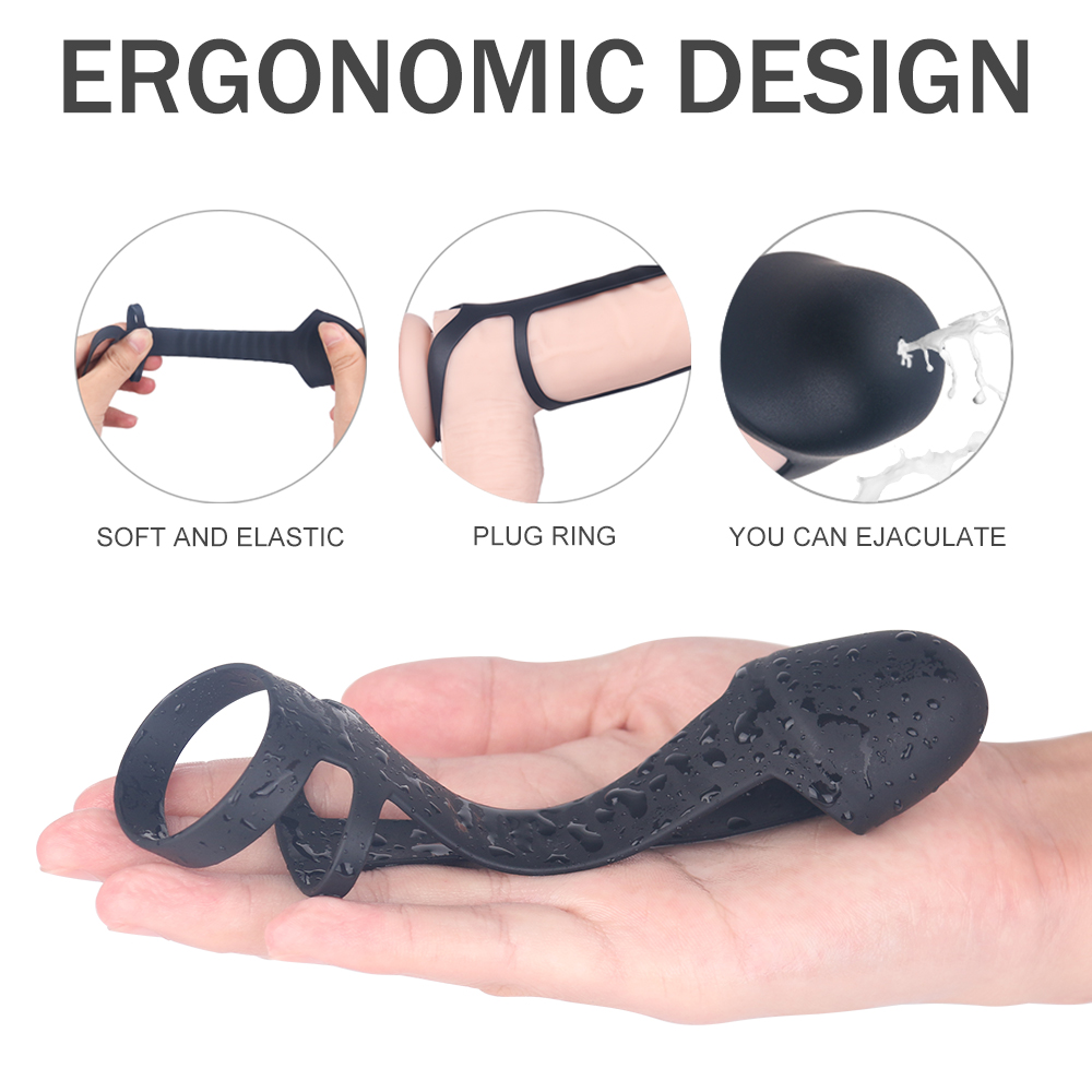 Penis Extender Enlarger Sleeve Ring Reusable Condom Delay Ejaculation for Men