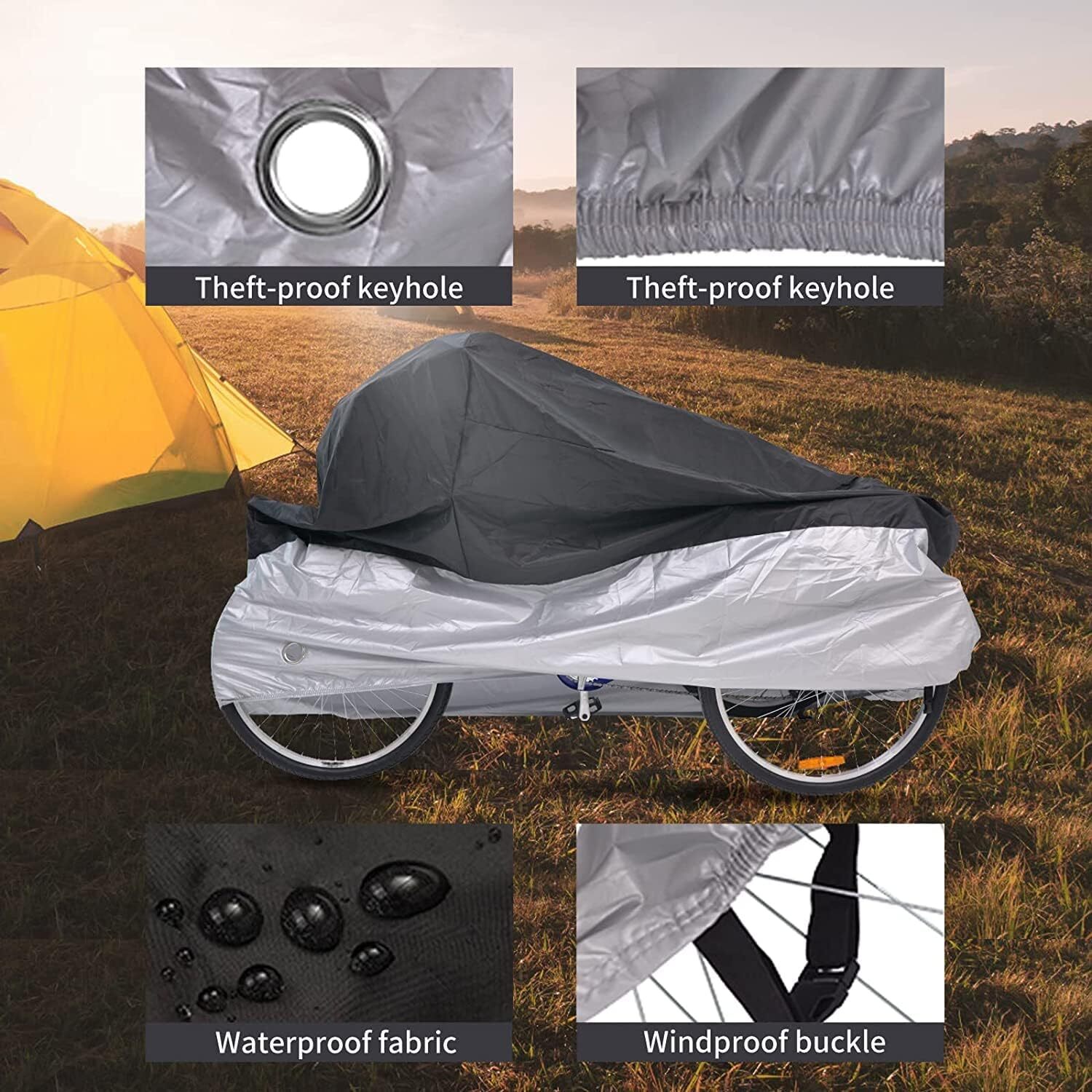 MOONCOOL Adult Tricycle Cover Trike Bike Cover Outdoor Storage Waterproof Dust