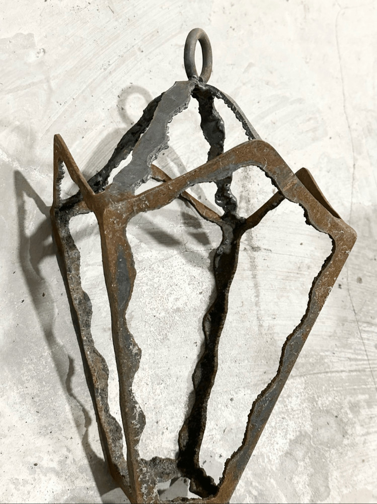 Antique Industrial / Rustic Style Hanging Lantern Frame