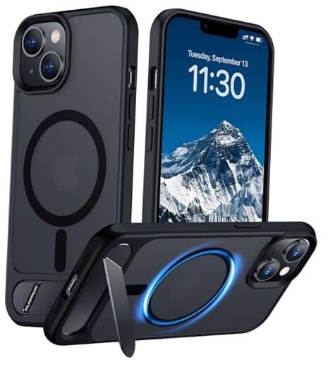 Compatible with iPhone 14 Case/iPhone 13 Case,[Built-in Invisible Black