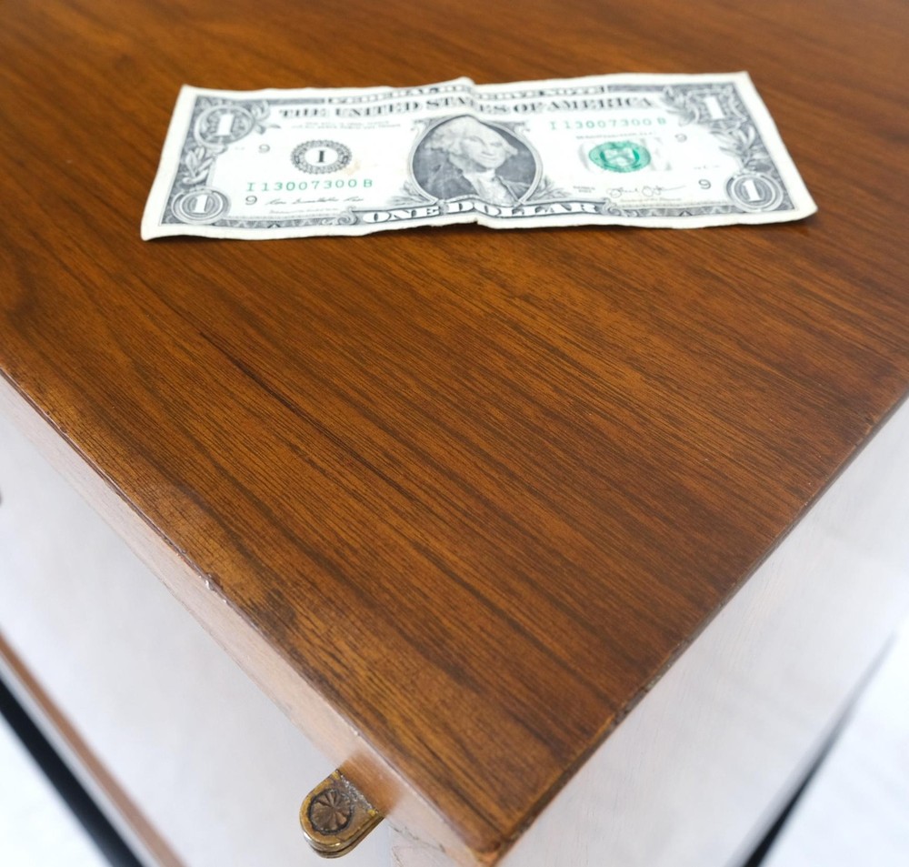 Ebonized Base Walnut Three Doors Mid-Century Modern Credenza Console Cabinet