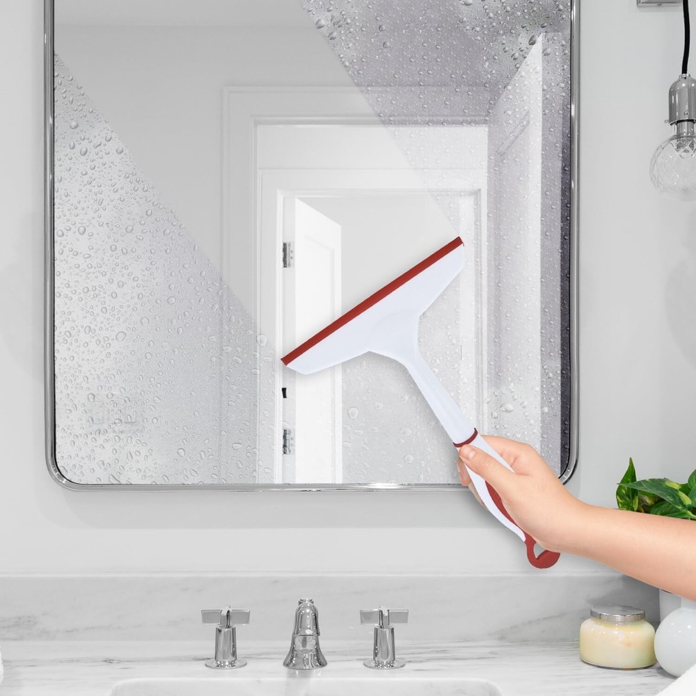Superio 6" Window Rubber Squeegee with Hanging Loop, 2 Pack, Red