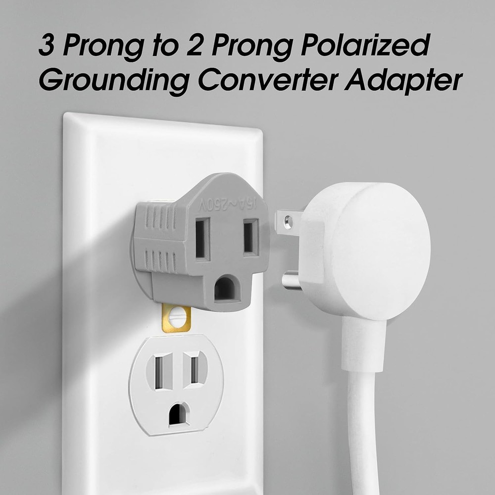 3-Pack Polarized 3-Prong to 2-Prong Grounding Adapter - Compact Power Solution