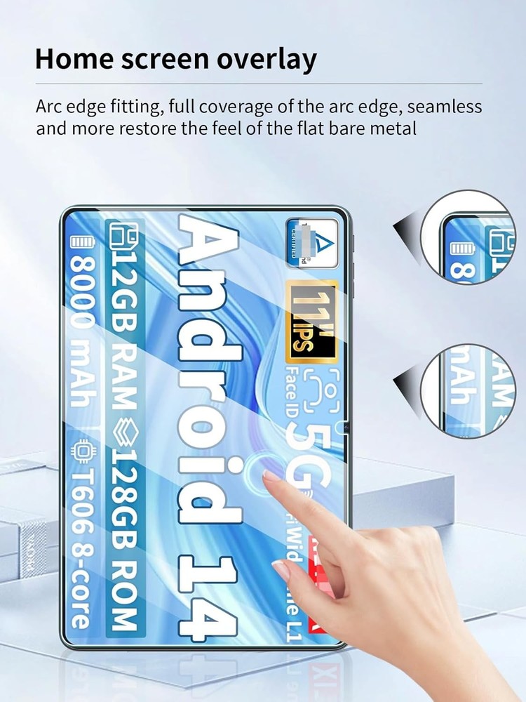 2 Pack Screen Protector for QDDQ TB02 Android 14 Tablet, Anti-Scratch 9H Hardnes