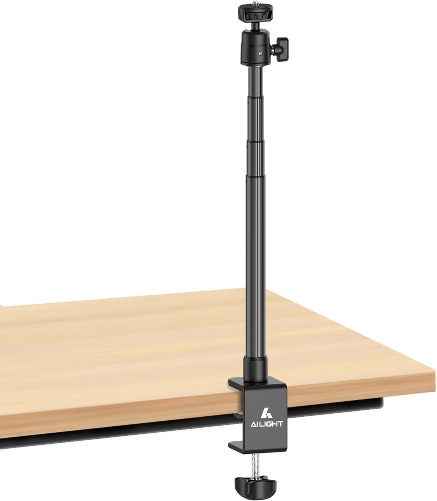 Camera Desk Mount Webcam Stand, Adjustable Table Camera Stand with 1/4" Screw...
