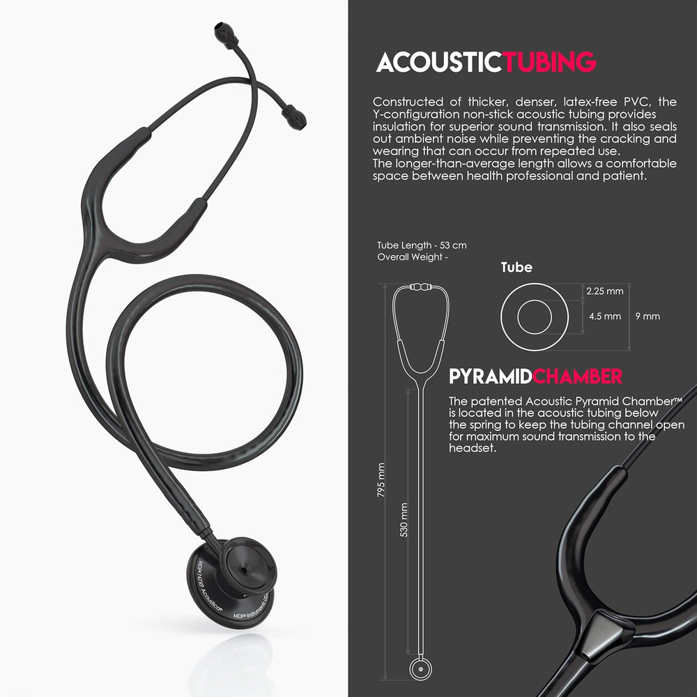 MDF Instruments, Acoustica Lightweight Stethoscope for Doctors, Nurses, Students