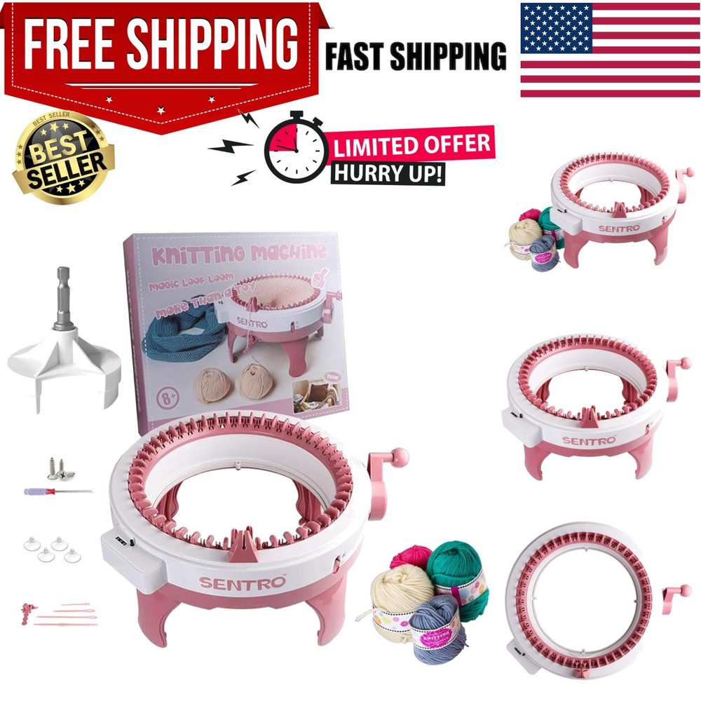 Smart Knitting Machine with 48 Needles & Row Counter for Effortless Creation