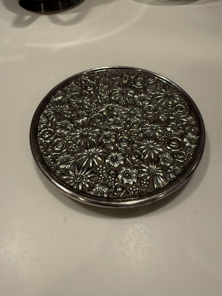 Vintage Victorian Style Silver Plate Footed Trivet 6"D X .5"