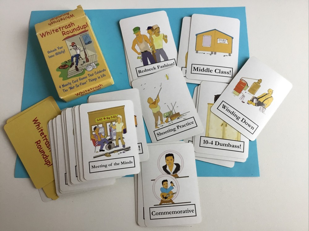 White Trash Roundup Novelty Card Game / 4 Games using 1 Deck Complete NICE